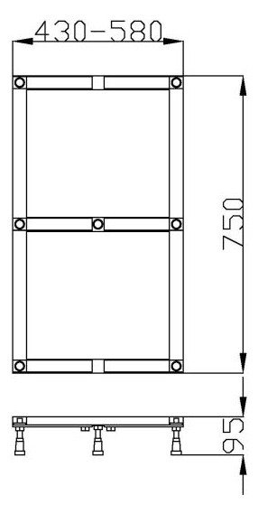 Hoesch Untergestell Muna für 110/120/130/140 x 80 cm