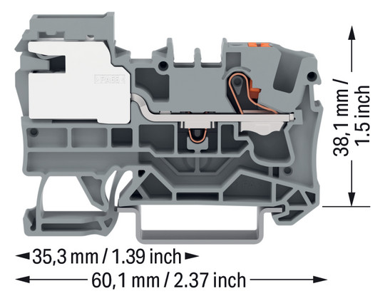 N-Trennklemme 0,5-10qmm 51A 3x10mm gr Anschlussplatte erforderlich Federzugans