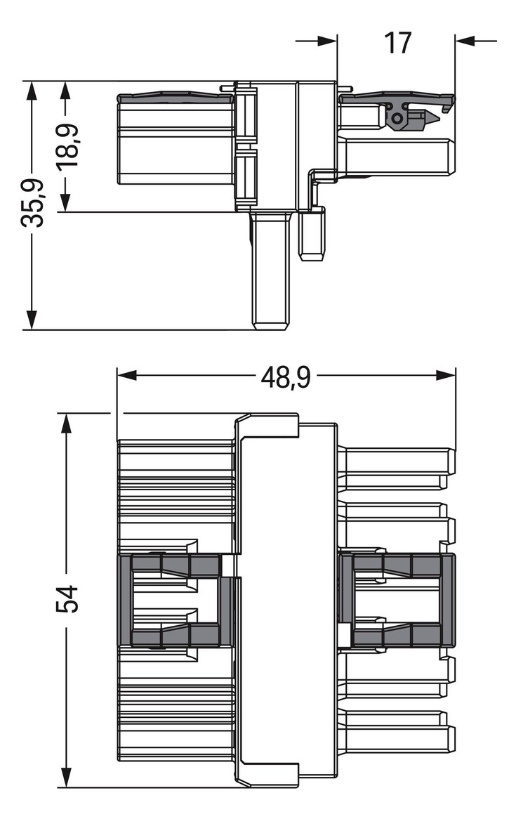 T-Verteiler PA Serie 770 5Eing 5p 10Ausg Polyamid (PA) 400V 25A IP20 hfr 85°C