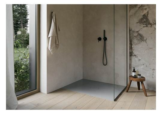 Bette Duschfliese Antirutsch Pro BetteAir 1200 x 1000 mm, quartz, Rechteck, glasierter Titan-Stahl, mit Minimum-Täger