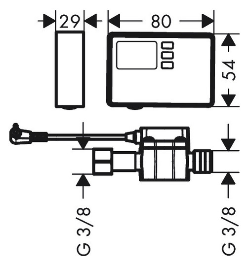 hansgrohe F23 Durchflussmesser Anschlussgröße G 3/8