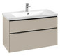 V&B Waschtisch-Unterschrank Subway 3.0 97,3x57,6x47,8cm, mit LED/Griff Volcano black, cashmere grey