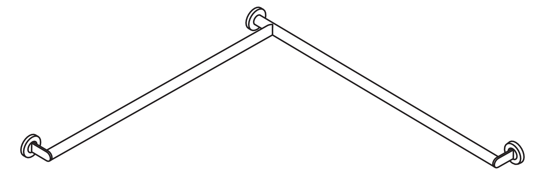 HEWI Duschhandlauf System 900 965 x 965 mm, Edelstahl verchromt, Ausführung links