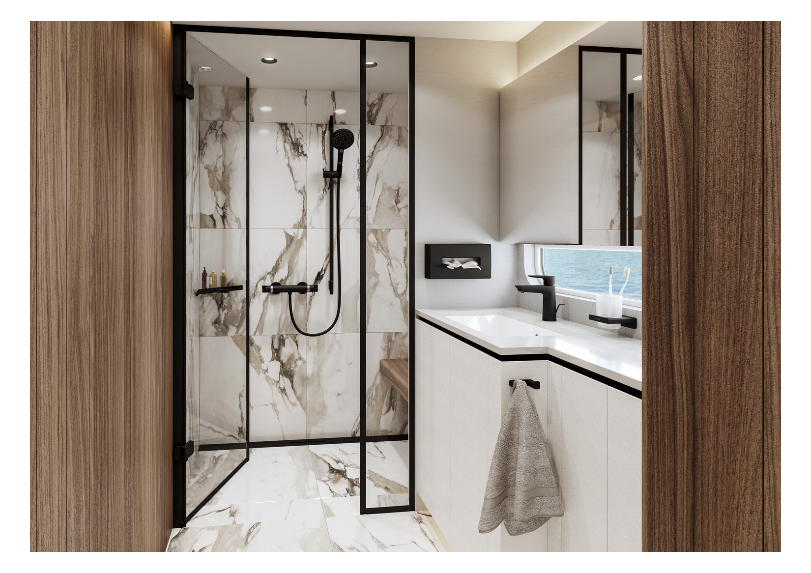 hansgrohe Kosmetiktuchbox AddStoris 265x145mm, Wandmontage, mattschwarz