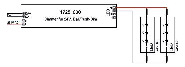 LED-Steuerung 1-80W 24V IP20 DALI Kstgeh Dimmung DALI stat 290x45x31mm