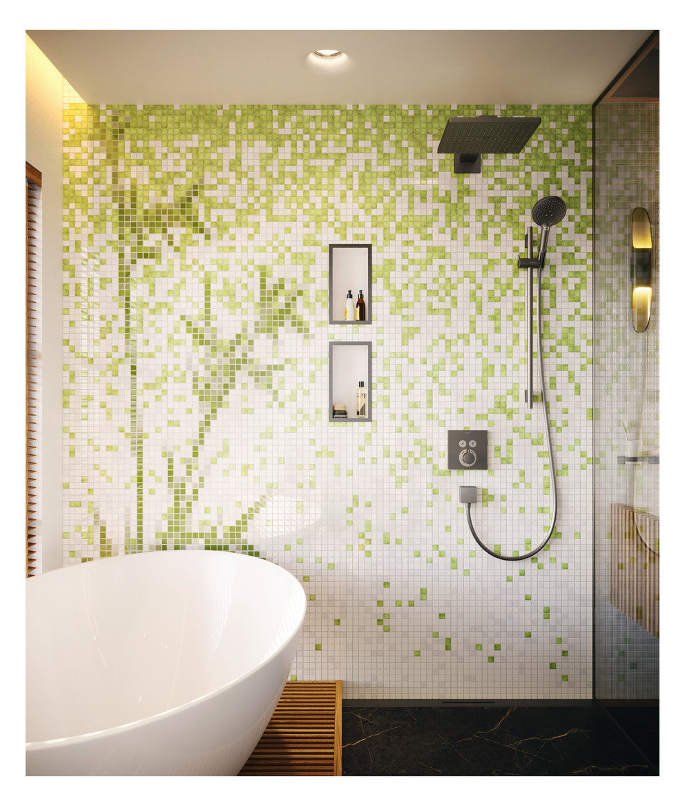 hansgrohe Fertigmontageset ShowerSelect UP-Thermostat, 2 Verbraucher, brushed black chrome