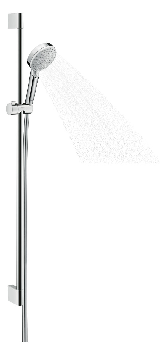 hansgrohe Brausesystem Crometta 959 mm Brausestange, weiß/chrom, Vario, mit Thermostat, 13,8 l/min