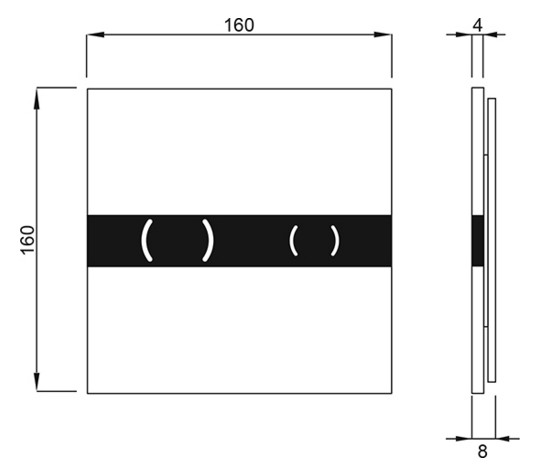 Wisa Betätigungsplatte Nea Duo Steel Design Infrarottechnik, 2-Mengen-Spülung, Edelstahl