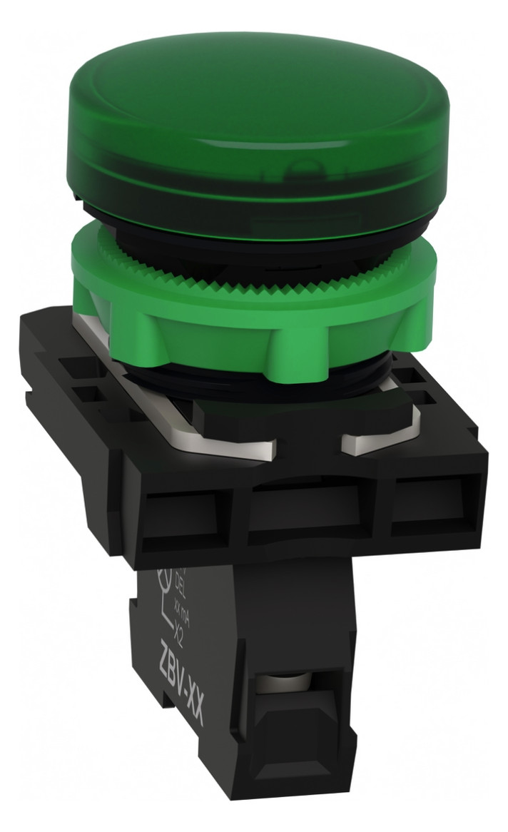 Leuchtmelder komplett 1f LED UC rnd hoch Ø22mm gn IP66