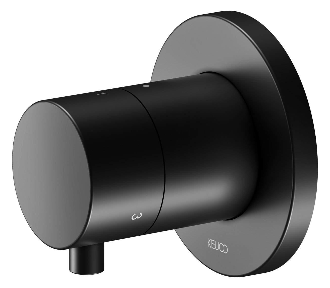 KEUCO Fertigmontageset IXMO Comfort UP-3-Wege-Umstellventil, rund, schwarz matt