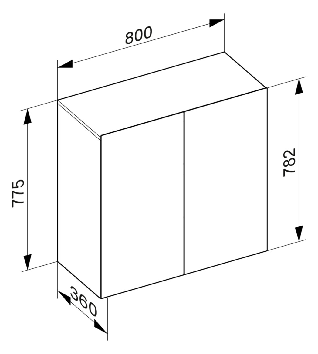 KEUCO Mittelschrank Stageline Dekor Vulkanit, Glas Vulkanit satiniert, 80x78,2x36cm, 2-türig