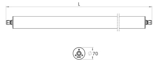 PRACHT Rohrleuchte Tubis BL FOOD 4K IK08 