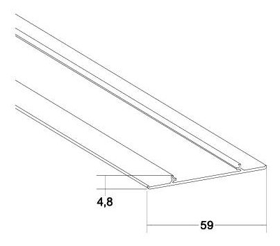 Abblendung si direkt Alu 2000x55mm