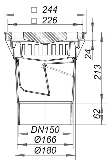 Dallmer Hof-/Parkdeckablauf 606.0 DN 150, Gussrost, Belastungsklasse A