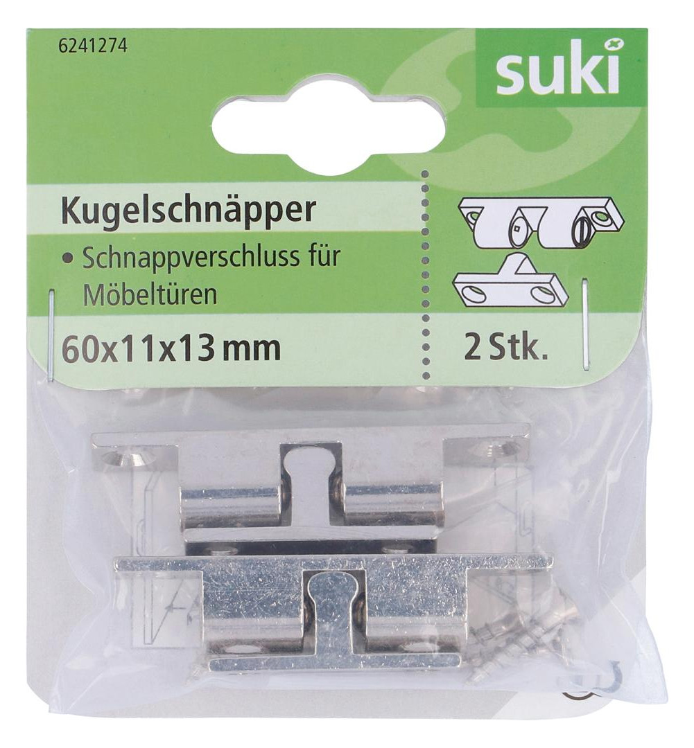 Bild Kugelschnäpper, 60x11x13,Mess,vernickelt Inhalt: 2 - suki-1