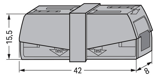 Leuchtenklemme 2f 400V 24 Serie 224 24A 0,5-2,5qmm gr f.Massivleiter