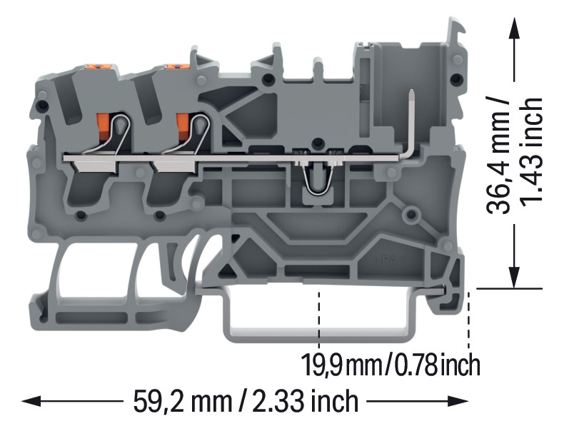 Reihenklemme 0,25-4qmm 1Etage 3kl gr 24A TS35 Hutschiene TH35
