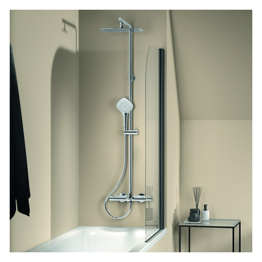 Ideal-Standard Duschsystem Ceratherm T100 Flex mit Brausethermostat, Handbrause, chrom