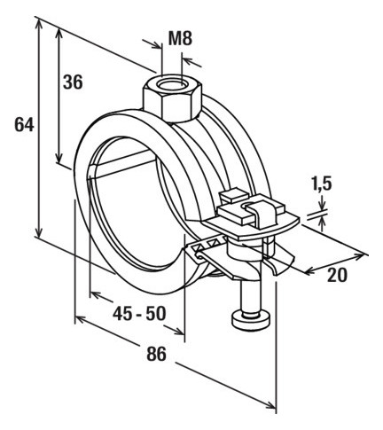 Bild GelenkrohrschelleFKS45-50 fischer fische r-2