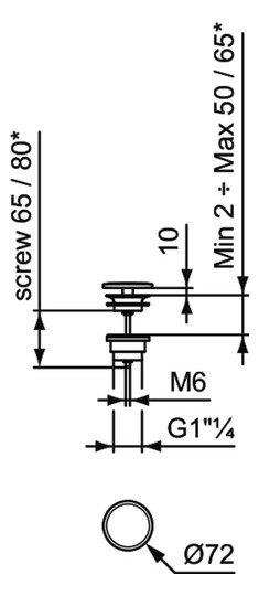 Ideal-Standard Schaftventil nicht verschließbar, schwarz