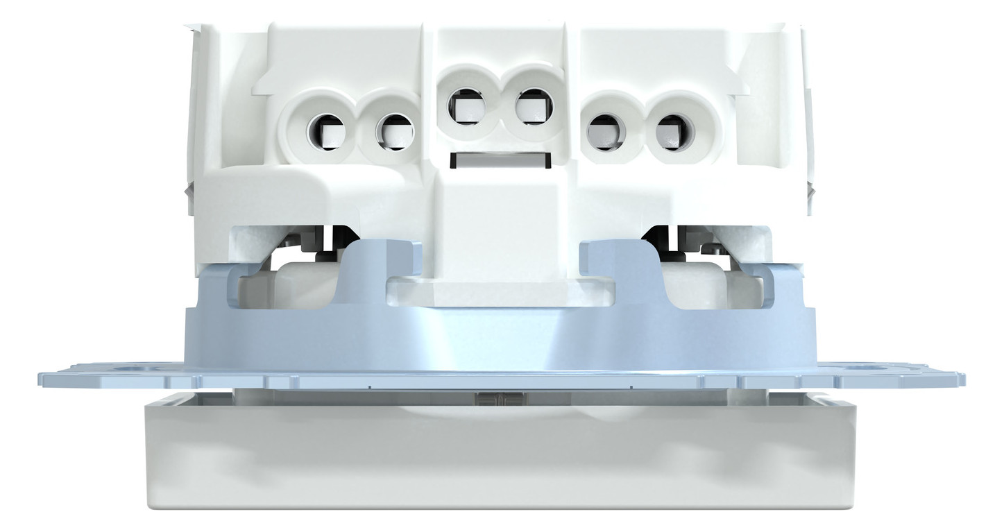 Steckdose 1f akws glz System M UP m.BS IP20 aktivweiß