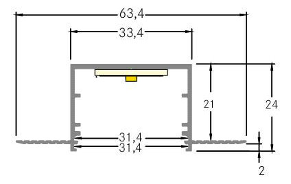 Profil n.Konf ws IP00 100x63,4x24mm nur Konfektionierung Ersatzteil Zubehör