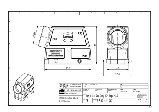 HART Tüllengehäuse           09300160521 