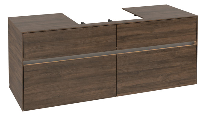 V&B Waschtischunterschrank Collaro 140x54,8x50cm, Waschtisch mittig, LED-Beleuchtung 10,4 W, arizona oak V&B Waschtischunterschrank Collaro 140x54,8x50cm, Waschtisch mittig, LED-Beleuchtung 10,4 W, arizona oak
