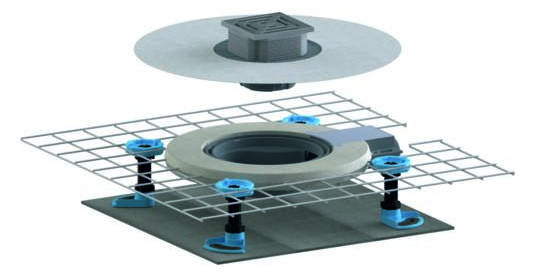 Dallmer Bodenablauf Set CeraDrain Pure Plan 100 x 100 mm, seitenverstellbar +/- 2,5 mm, DN 40