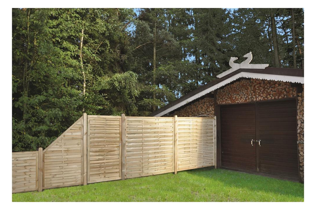 Bild Lamellenzaun-ECKE 100 x 180/90 cm Rahmen 34/54 mm - n.a.-2