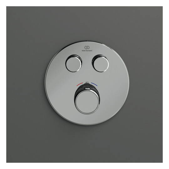 Ideal-Standard Fertigmontageset CeraTherm Navigo rund, 2 Entnahmen, für UP-Brausethermostat, Chrom