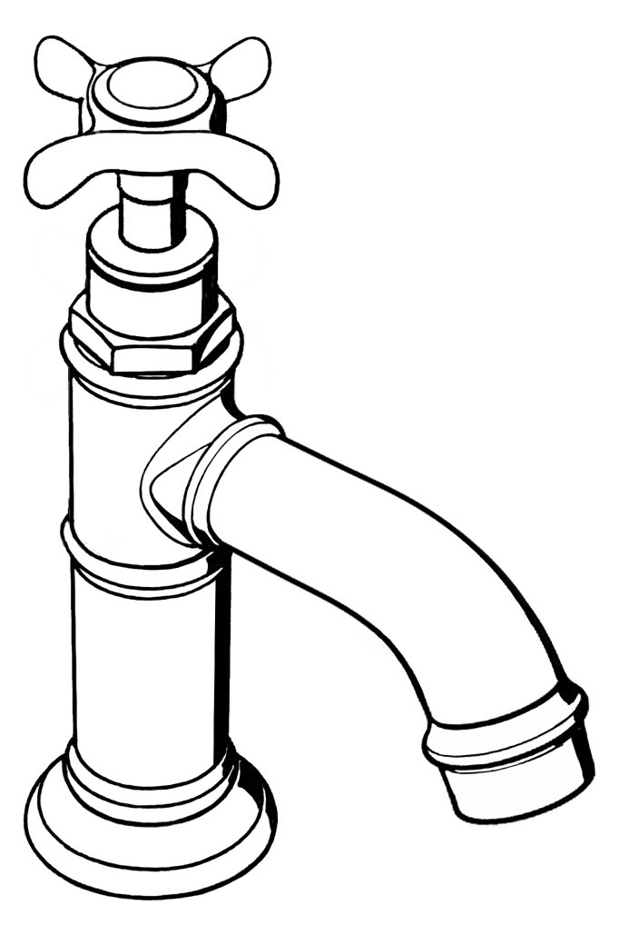 hansgrohe Standventil 50 Axor Montreux Ausladung 104mm, mit Kreuzgriff, ohne Ablaufgarnitur, chrom