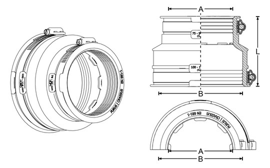 Crassus Adapterkupplung CAC 0502, 40-50/32-40 mm, 0,6 bar