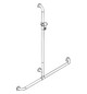 HEWI Duschhandlauf 801 962 x 1250 mm, stahlblau, mit verschiebbarer Brausehalterstange