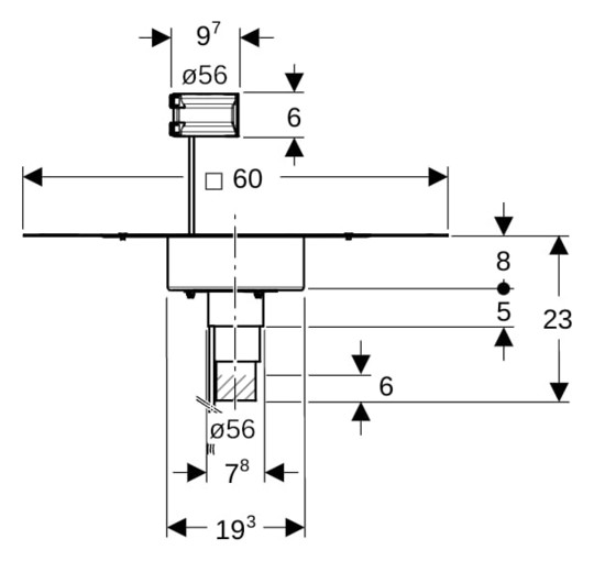 Geberit Dachdurchführung Pluvia d56 DN 56, Ø 56 mm, mit Brandschutz/Heizung 230 V/8 W