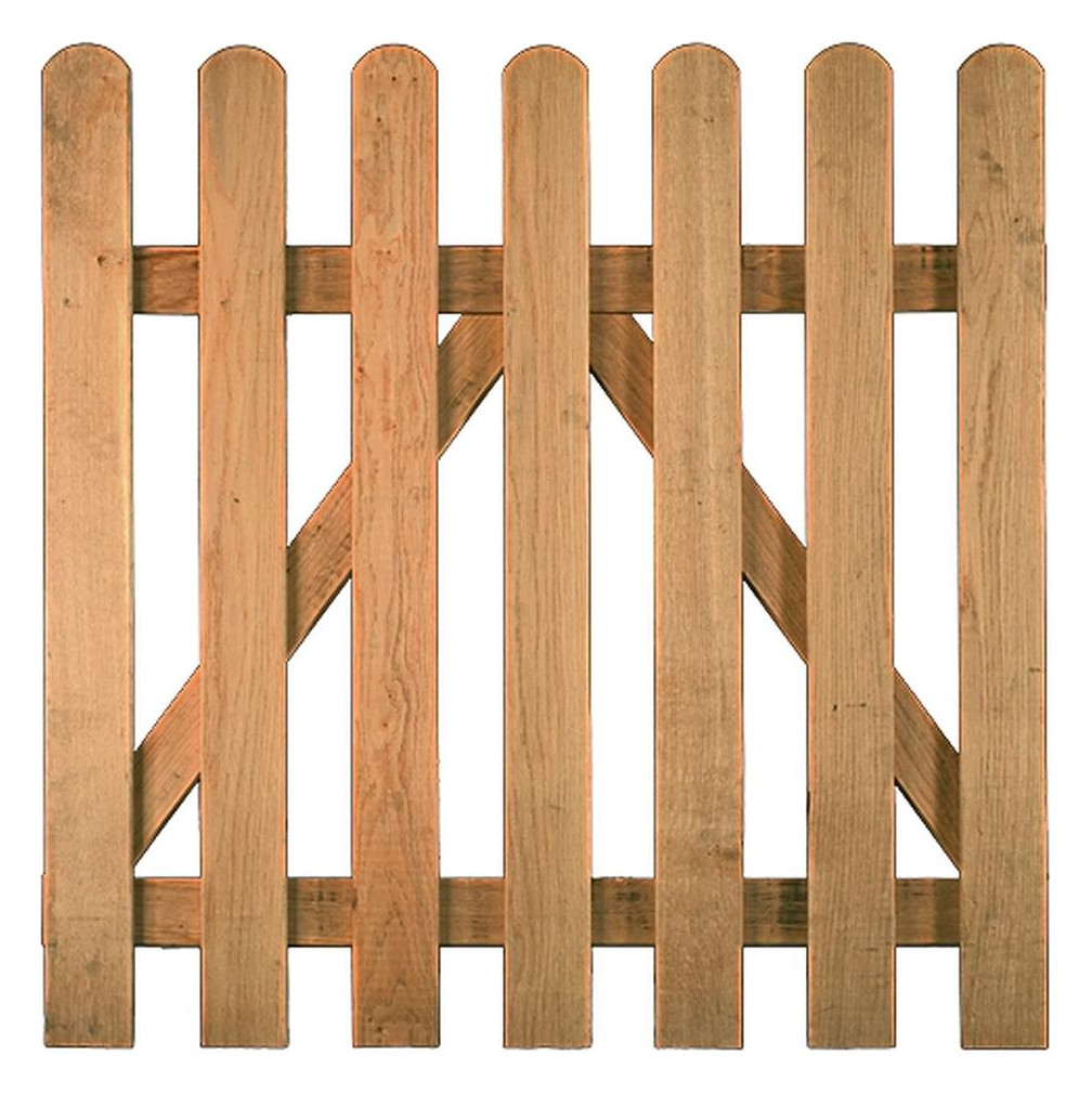 Bild LUKA-Staketenzaun TOR Eiche 100x100cm Latten 20/90mm,, gerade glatt, Riegel 28/ - n.a.-0