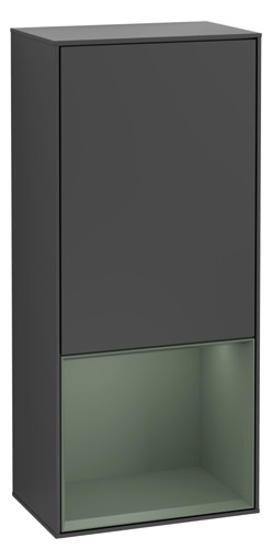 V&B Seitenschrank Wandbeleuchtung Finion 41,8cm, rechts, Regal unten Olive Matt, Anthracite matt