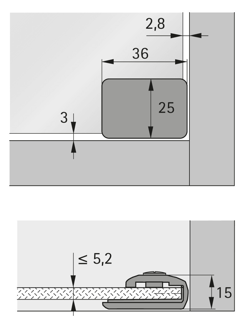 Vermaßte Strichzeichnung