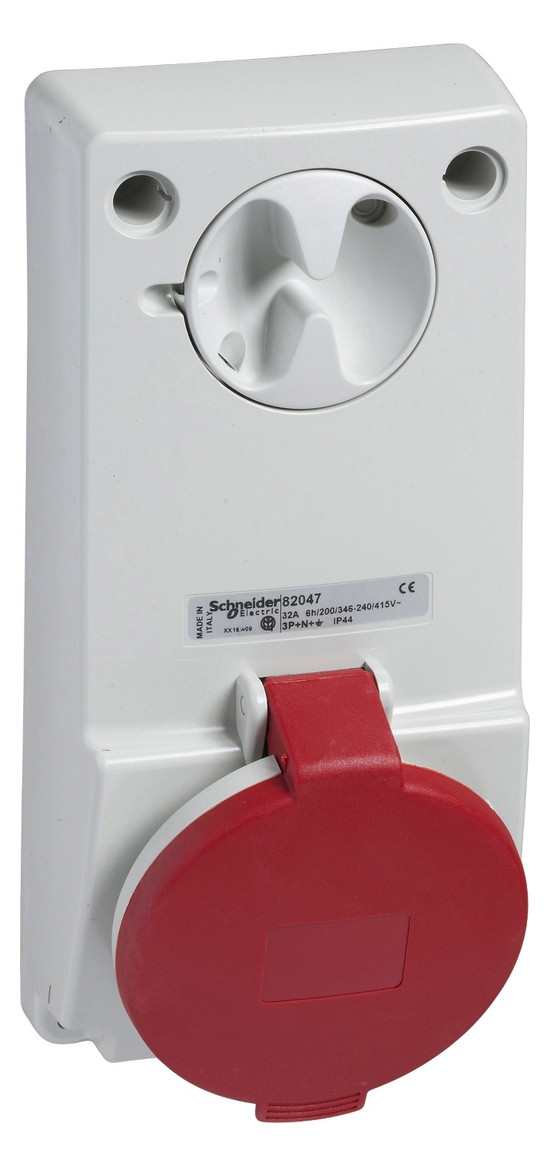 CEE-Schaltersteckdose 4p Acti9 32A IP44 400V/rt 6h Kst mech.Verrieg