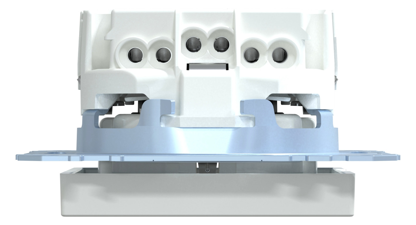 Steckdose 1f akws glz System M UP m.BS IP20 aktivweiß