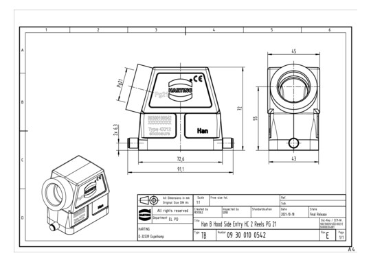 HART Tüllengehäuse           09300100542 