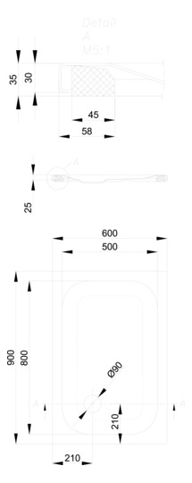 Duschwanne BetteUltra 8600 90x60x2,5cm, Antirutsch/Sense, Mini-Wannenträger, weiß