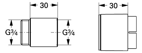 GROHE Verlängerungsset 46238 30mm DN20 für Wandbatterie 2 Stück moon white