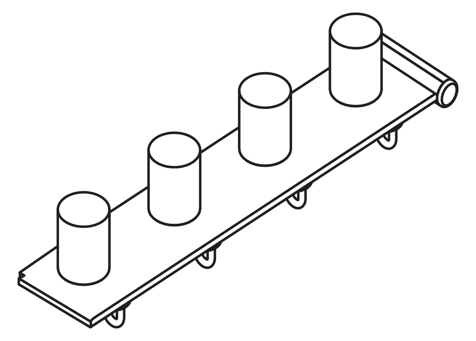 HEWI Zahnputzbecherleiste mit Handtuchhaken, Erweiterungsset, 4 Plätze, apfelgrün