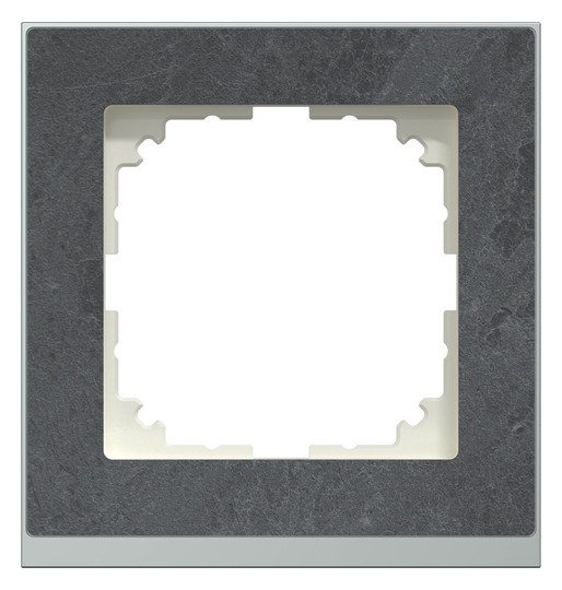 Rahmen 1f schief-alu mt M-Pure Decor Stein f.GEB-K Unterputzmontage