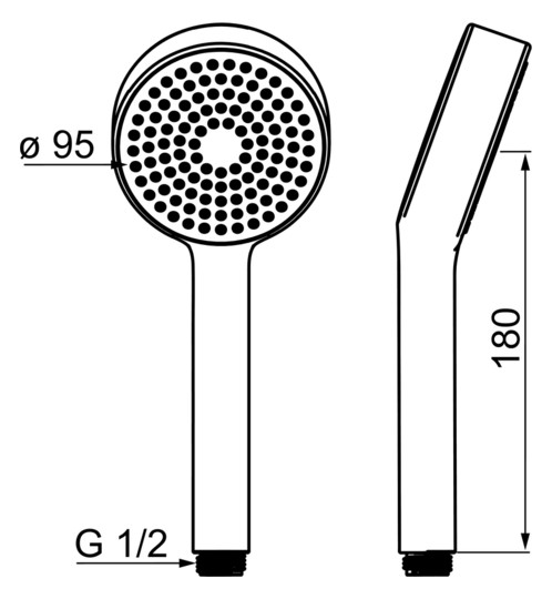 HANSA Handbrause HANSABASICJET 18l/min., Brausekopf d&#x3D; 95mm, 1-strahlig, chrom