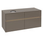 V&B Waschtischunterschrank Collaro 120x54,8x50cm, Waschtisch links, LED-Beleuchtung 8,8 W, truffle grey