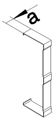 Stoßabdeckung GEB-K ST 210mm lgr aufrast besch RAL7035 OTschnittkasch hfr
