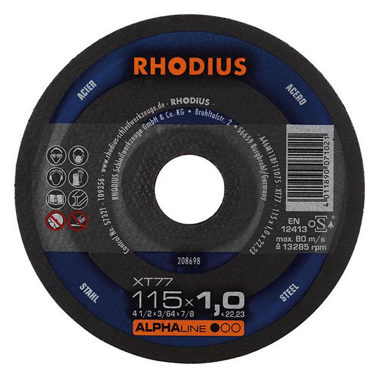RHODIUS-Trennscheibe XT77 - 115x1,0mm, gerade