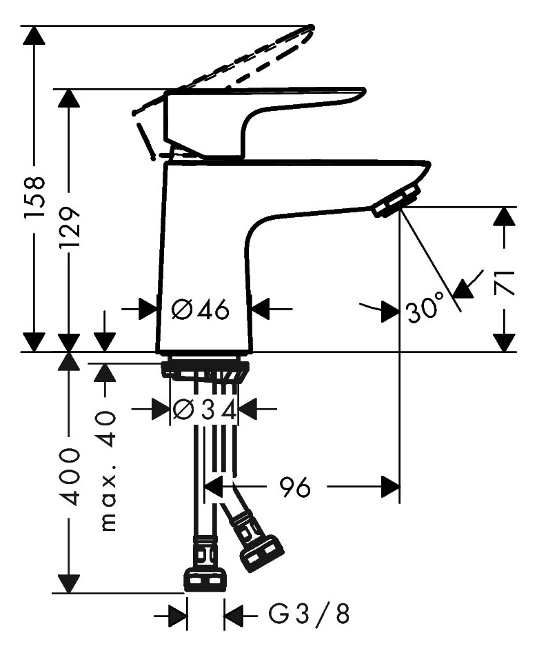 hansgrohe Waschtisch-Einhebelmischer 80 Talis E CoolStart ohne Ablaufgarnitur, chrom